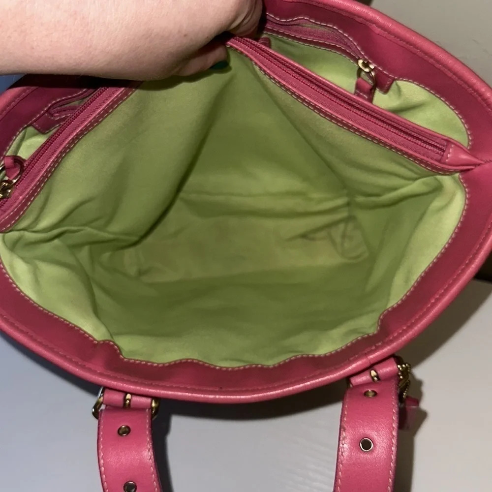 Vintage Coach Watermelon 🍉 Woven Leather Handbag GUC - Picture 8 of 11